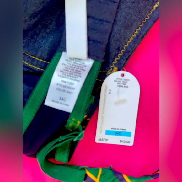 BRA,CORSET,TWO GARTERS JESSICA SIMPSON denim alike NEW WITH TAGS 34/36 C - Picture 15 of 16